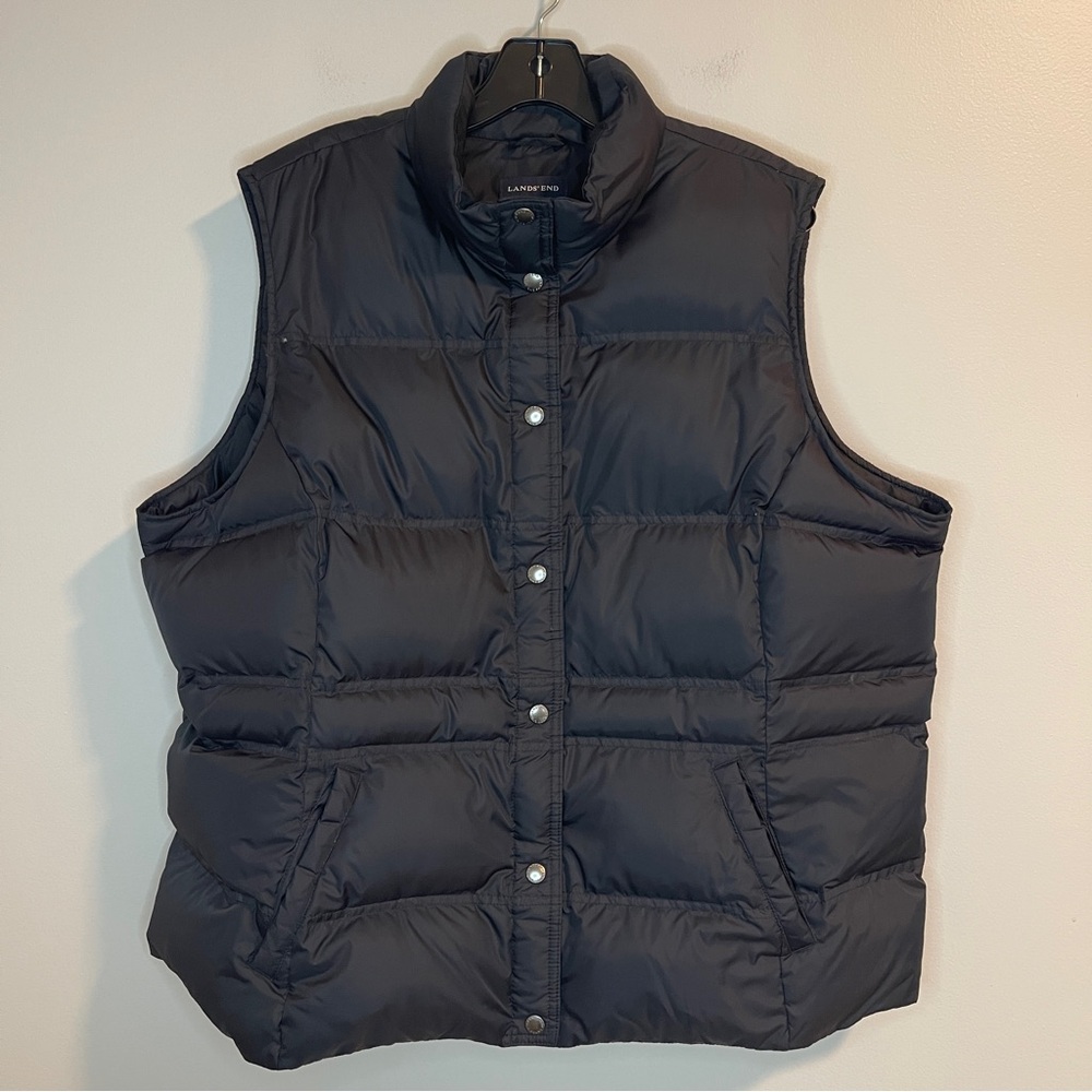 Lands’ End Black Down Vest